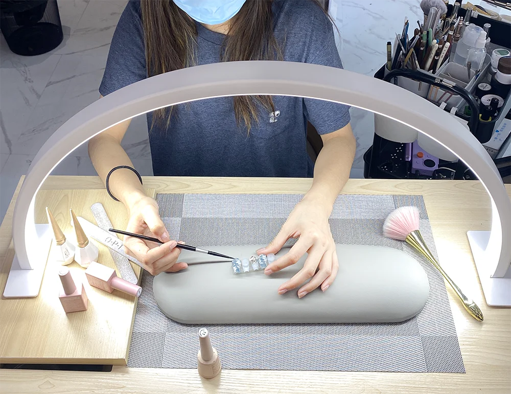 48W Moon Light for Nail Table New Half Moon Lamp For Nail Half Moon Nail Lamp Half Moon Desk Lamp Nail Beauty Salon LED Manicure