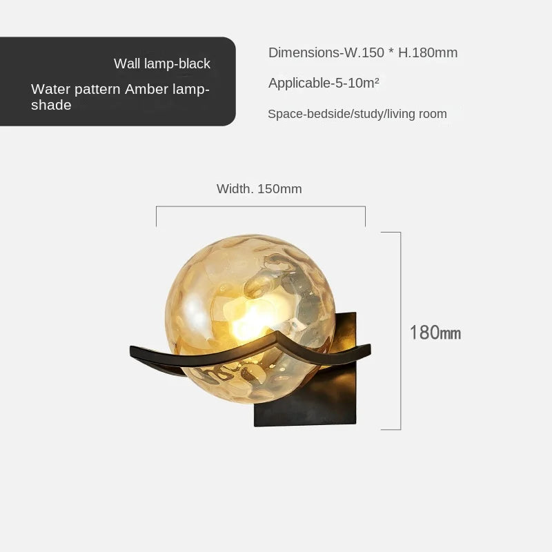 Modern Led wall Light Gold Glass Ball Wall Lamp living Room Bathroom Bedroom Bedside Entrance Porch Indoor Lighting DecorLamp