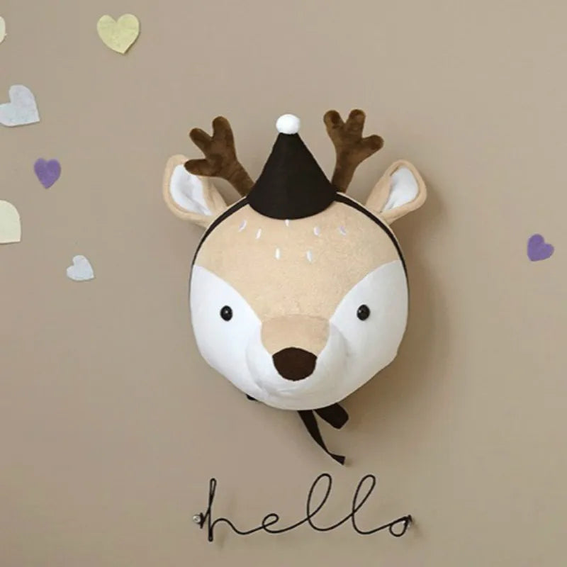 Wall Decoration Animal Head Soft Wall Hanging Ins Nordic Style Children's Room Creative Decoration Hanging Elephant