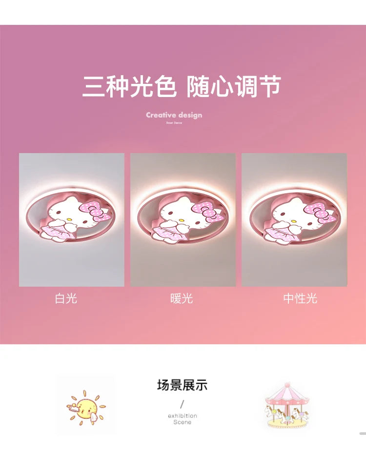 Kawaii Led Ceiling Lights For Kids Baby Room Decor Cute Kitty Ceiling Light Girl Room Lamp Pink Cartoon Cat Plafonnier Bedroom