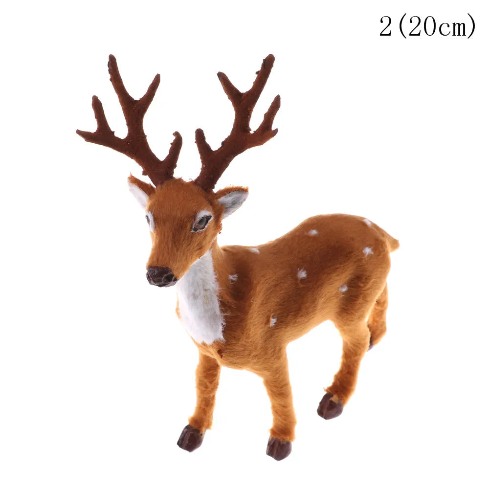 Simulation Christmas Deer Elk Plush Reindeer Natale Ingrosso Decoration Fairy Garden Miniatures Props