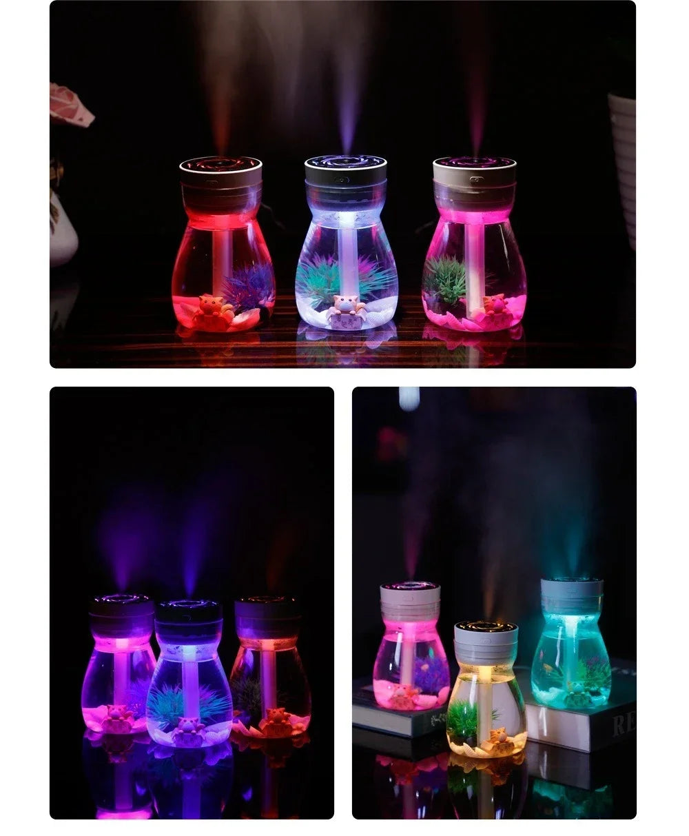 Colorful phoenix aromatherapy humidifier USB home desktop silent hydration car large spray micro landscape atomizer