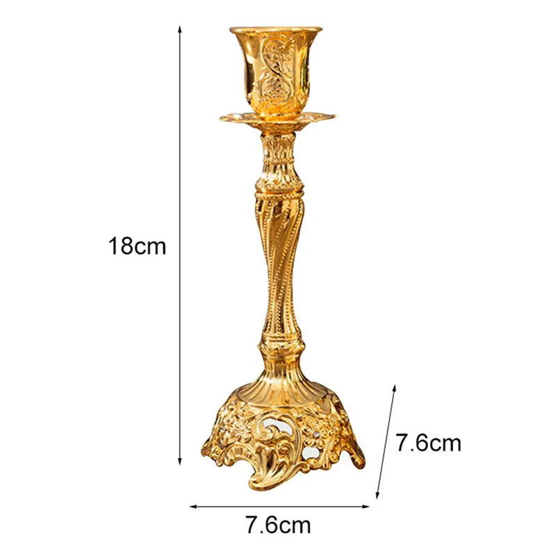 2Pcs Candle Holder Candlesticks For Candles Gold Silver Drop Shipping Europe Metal Candle Stand Wedding Table Home Decoration