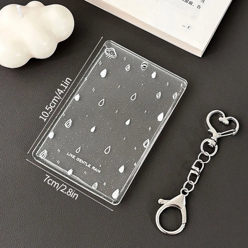 Acrylic Transparent PhotoCard Holder Kpop Idol Card Sleeve Case ID Bank Card Photo Display Stand Album Cover Pendant Keychain