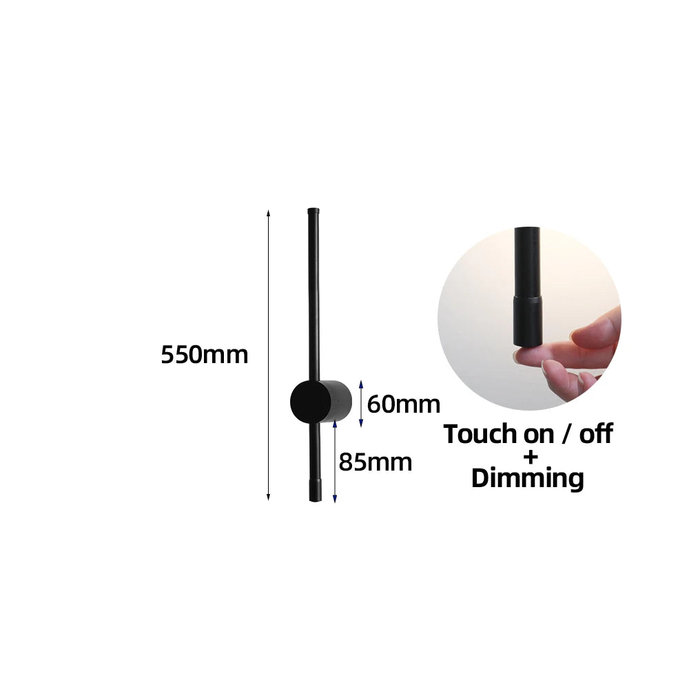 LUCKYLED Modern Led Wall Light AC85-290V Long Wall Lamp Sconce 100cm 120cm Interior Wall Light Bedside Bedroom Light Black White