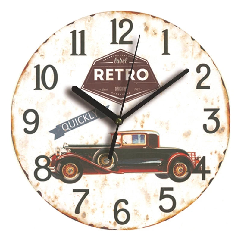 Wall Wooden Clocks for Coffee Houses, Brief Design, Silent Home, Cafe, Office, Wall Decor, Large Art, 23cm, 9in