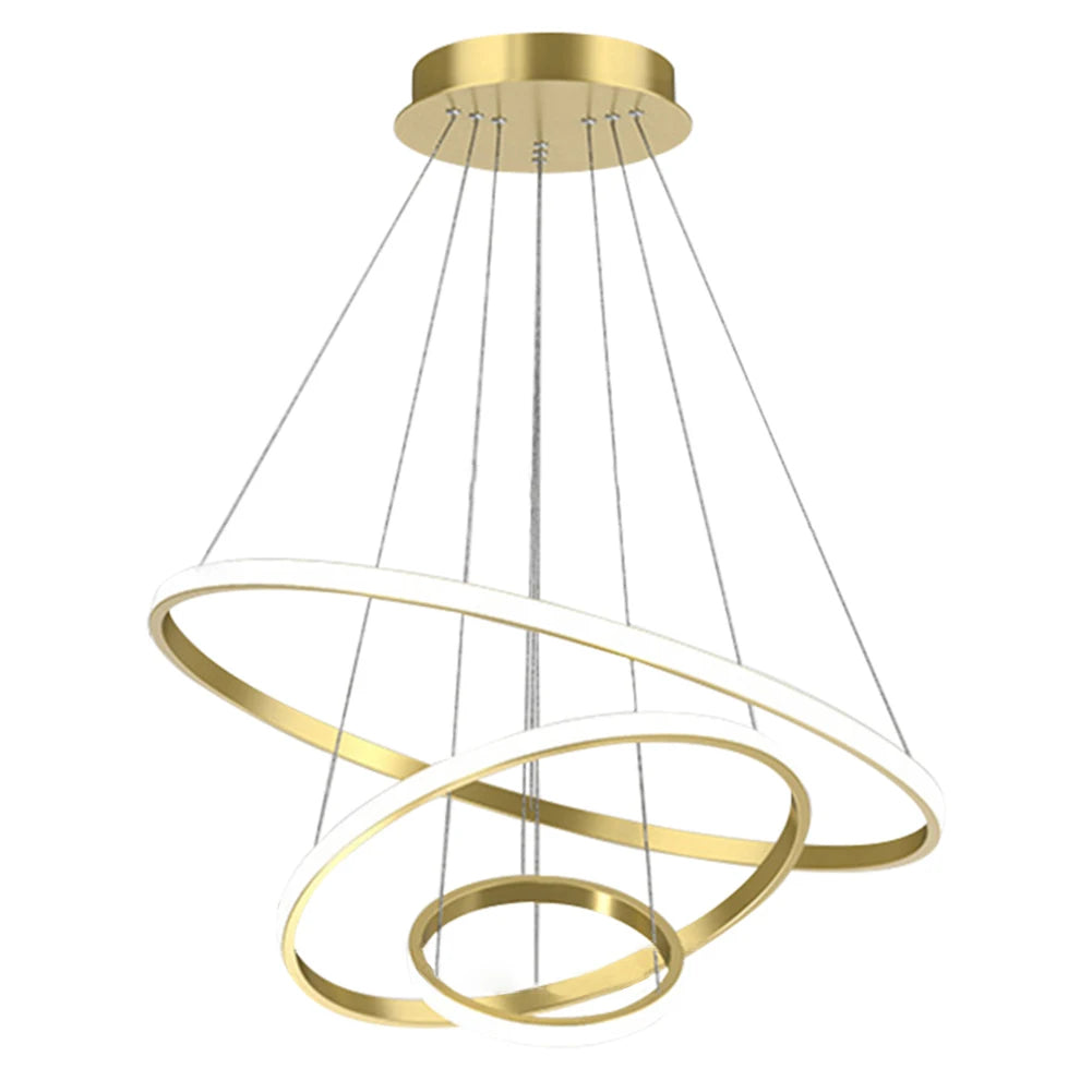 Simple Modern LED Pendant Chandelier High Brightness Decor Ornament for Living Room Dining Room Bedroom Adjustable Hanging Lamp
