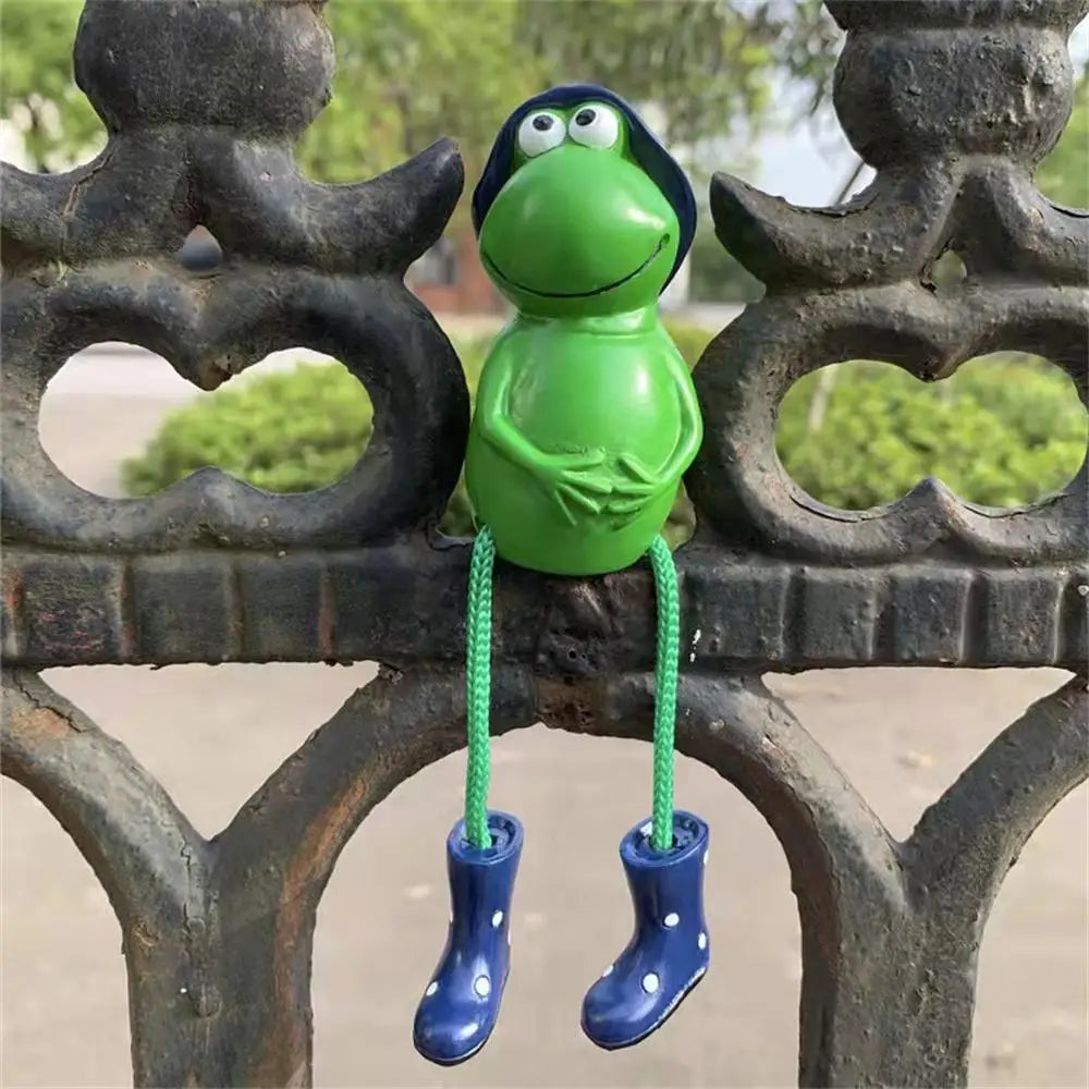 Household Durable The New Creativity Novel Green Accessories Crafts Portable Gift Resin Delicate Ornaments Hanging Leg Frog