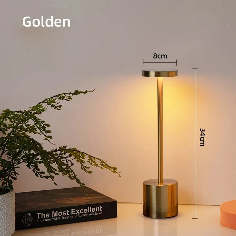 Touch Sensor LED Table Lamp USB Rechargeable Desk Lamp 3 Color Adjustable Temperatures Modern Style Bar Bedside Night Light