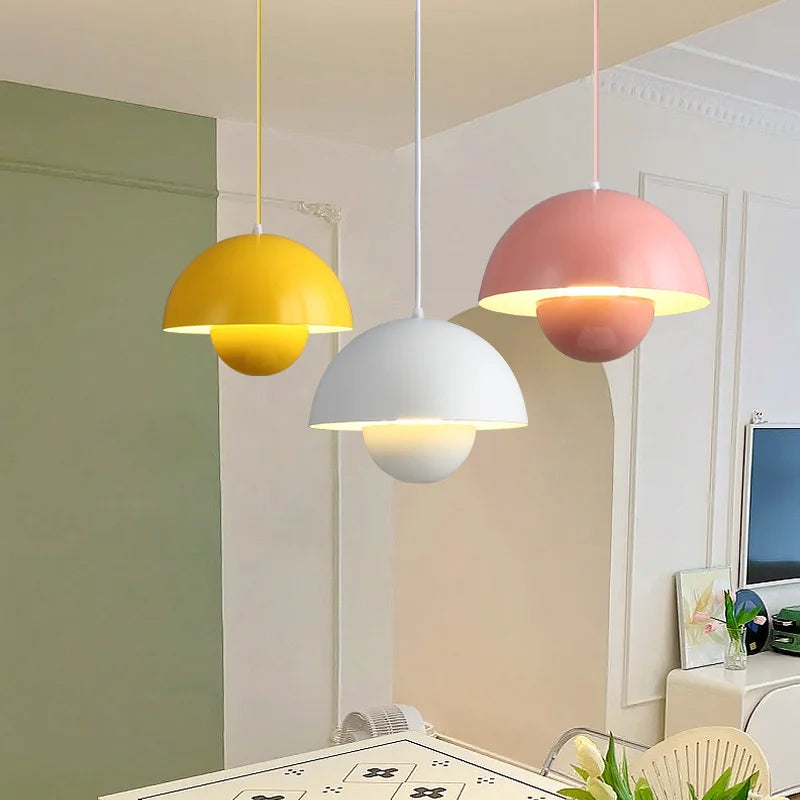 Nordic Café Resraurant Macarone Chandelier Lighting LED Dining Table Ceiling Pendant Lamps Kitchen Living Room Home Decorations