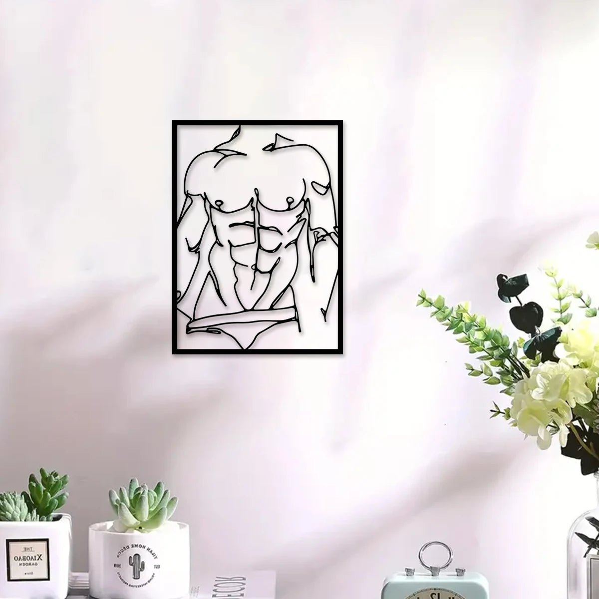 1PC Abdominal Muscle Wall Decor Metal Wall Art Decor Sign Wall Plaques Ornaments for Home Wedding Bedroom Living Room Decoration