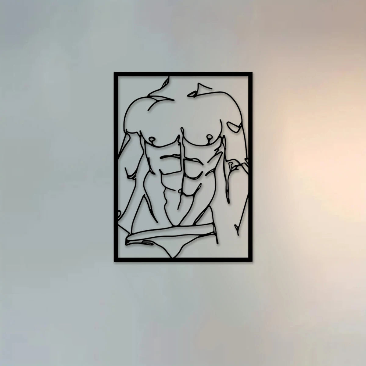 1PC Abdominal Muscle Wall Decor Metal Wall Art Decor Sign Wall Plaques Ornaments for Home Wedding Bedroom Living Room Decoration