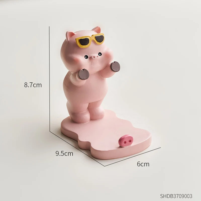 Home Decor Exquisite Kittens Figurines Miniatures Lovely Decor Ornaments Desktop Mobile Phone Bracket Office Desk Accessories