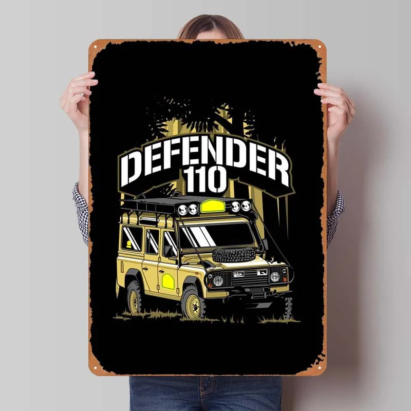 Land Rover Metal Sign Cars Poster Interior Retro Tinplate Sign Plaque for Garage Wall Art Decoration Gaming Room Decoration Man
