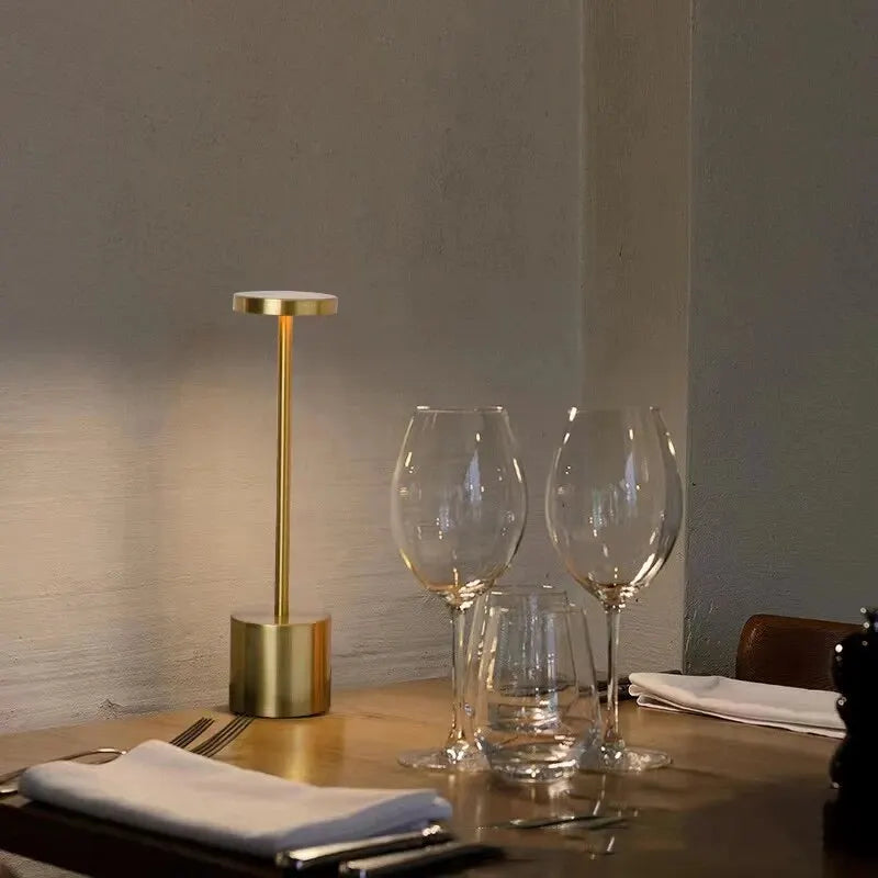Touch Sensor LED Table Lamp USB Rechargeable Desk Lamp 3 Color Adjustable Temperatures Modern Style Bar Bedside Night Light