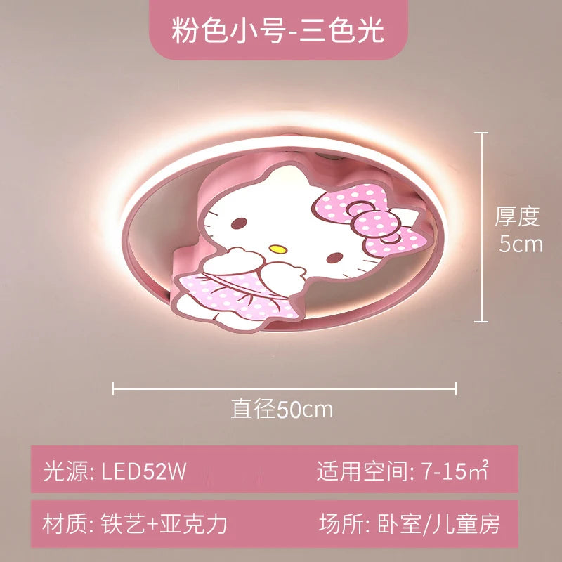 Kawaii Led Ceiling Lights For Kids Baby Room Decor Cute Kitty Ceiling Light Girl Room Lamp Pink Cartoon Cat Plafonnier Bedroom
