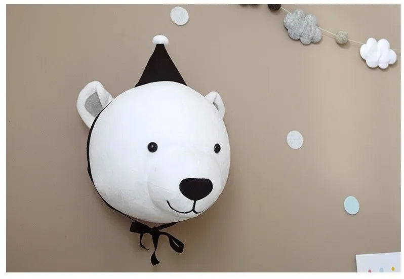 Wall Decoration Animal Head Soft Wall Hanging Ins Nordic Style Children's Room Creative Decoration Hanging Elephant