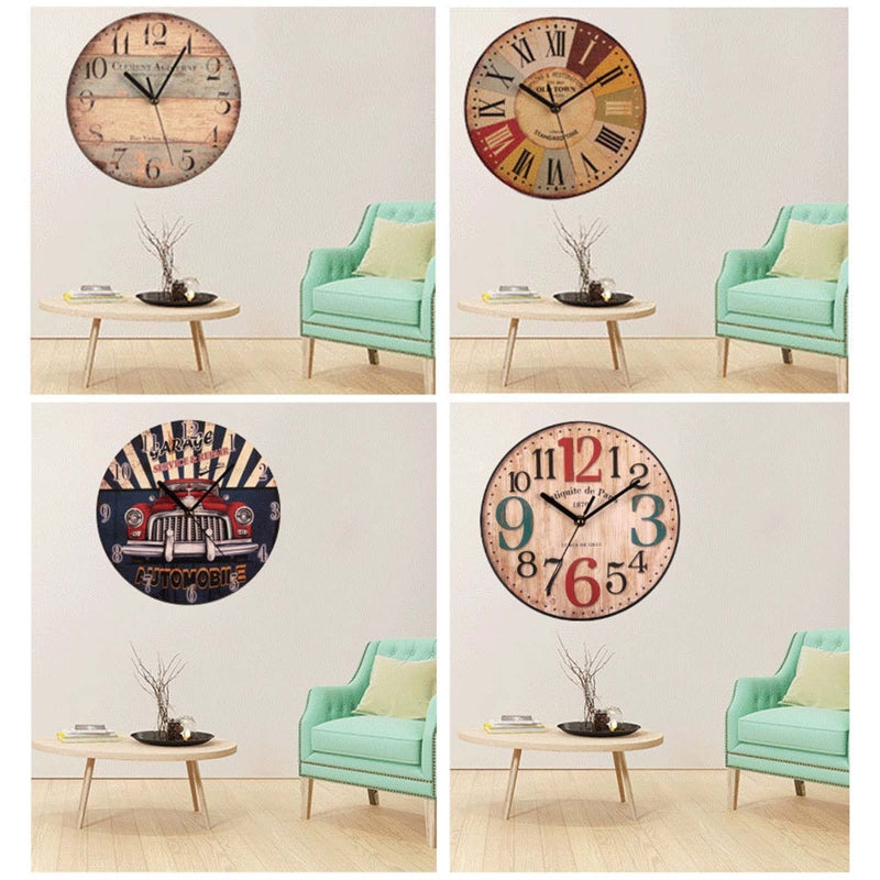 Wall Wooden Clocks for Coffee Houses, Brief Design, Silent Home, Cafe, Office, Wall Decor, Large Art, 23cm, 9in