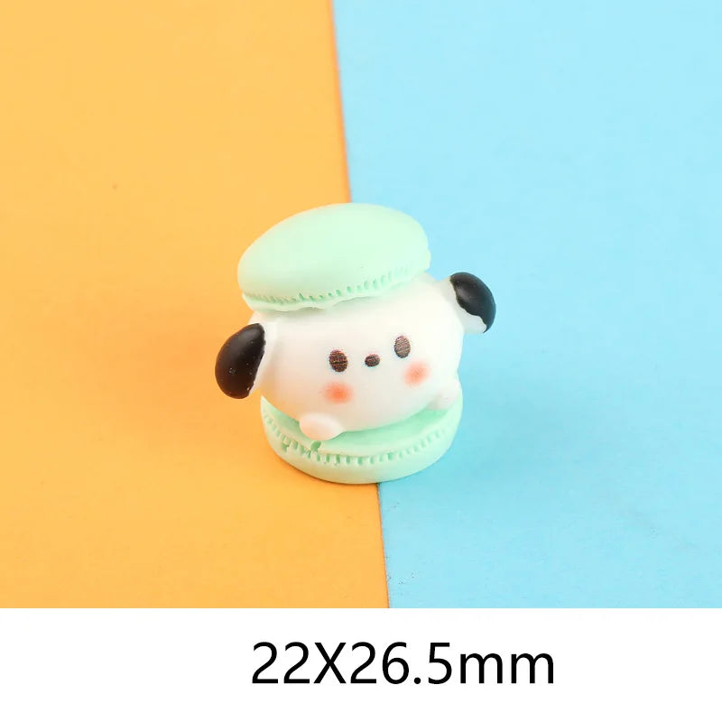 5pcs Kawaii Cartoon Resin Animal Cake Fake Food 3D Mini Figures Crafts Miniatures Phone Decoration Decorative Sculptures Statue