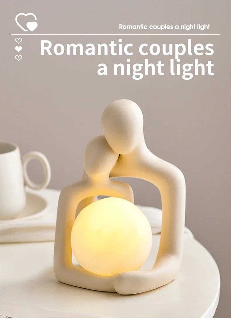 Nordic Style Minimalism Couple Table Lamp Bedroom Decor Accessories Aesthetic Room Decor Christmas Decoration Home Decor Gift