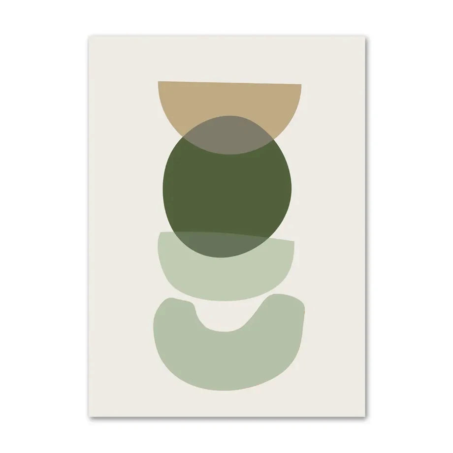 Boho Sage Green Plants Posters  Abstract Artwork Geometric Wall Art Canvas Painting Nordic Art Poster Living Room Home Decor