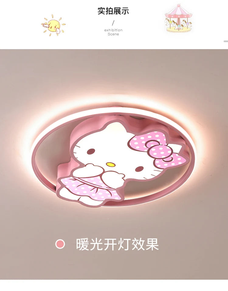 Kawaii Led Ceiling Lights For Kids Baby Room Decor Cute Kitty Ceiling Light Girl Room Lamp Pink Cartoon Cat Plafonnier Bedroom