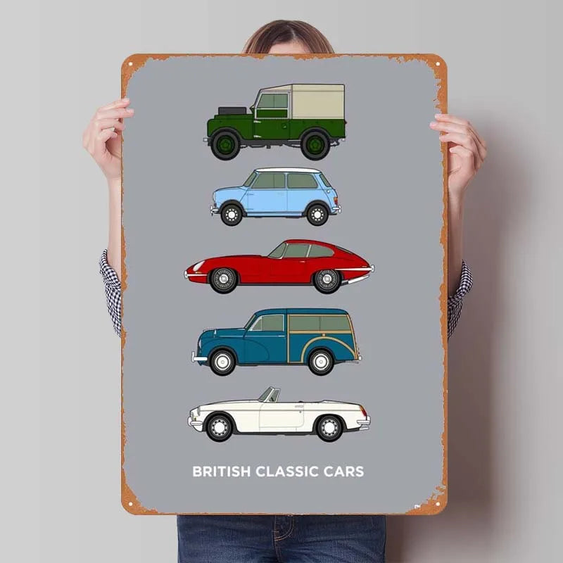 Land Rover Metal Sign Cars Poster Interior Retro Tinplate Sign Plaque for Garage Wall Art Decoration Gaming Room Decoration Man