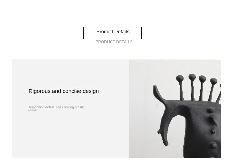 Thorn Horse Black Metal Abstract Statue,Creative Ornament, Home, Living Room, Office, Desktop Decoration, Handicraft Accessories