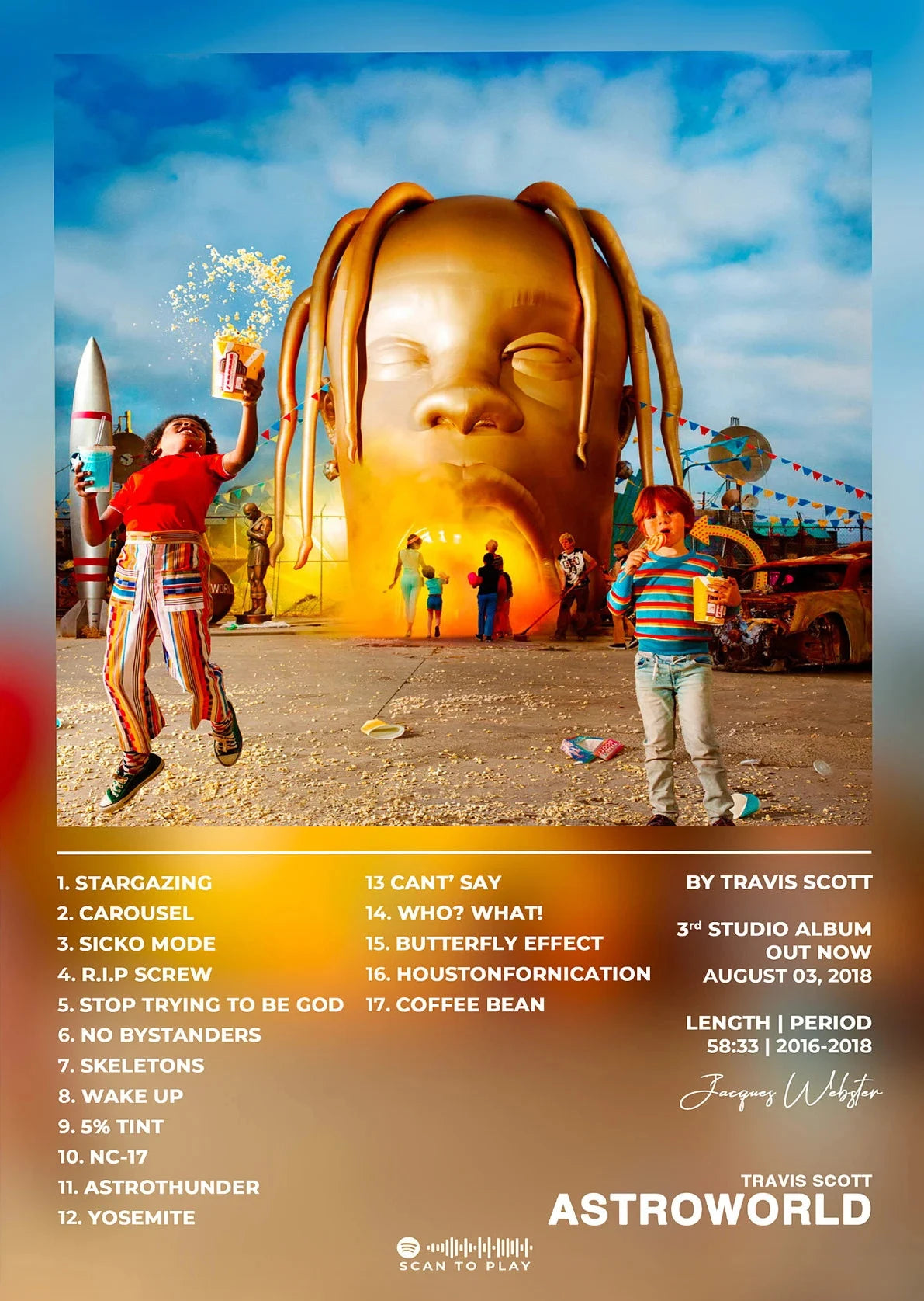 Travis Scott Rodeo Astroworld Music Album Cover Series Art Poster Canvas Painting Wall Print Picture for Living Room Home Decor