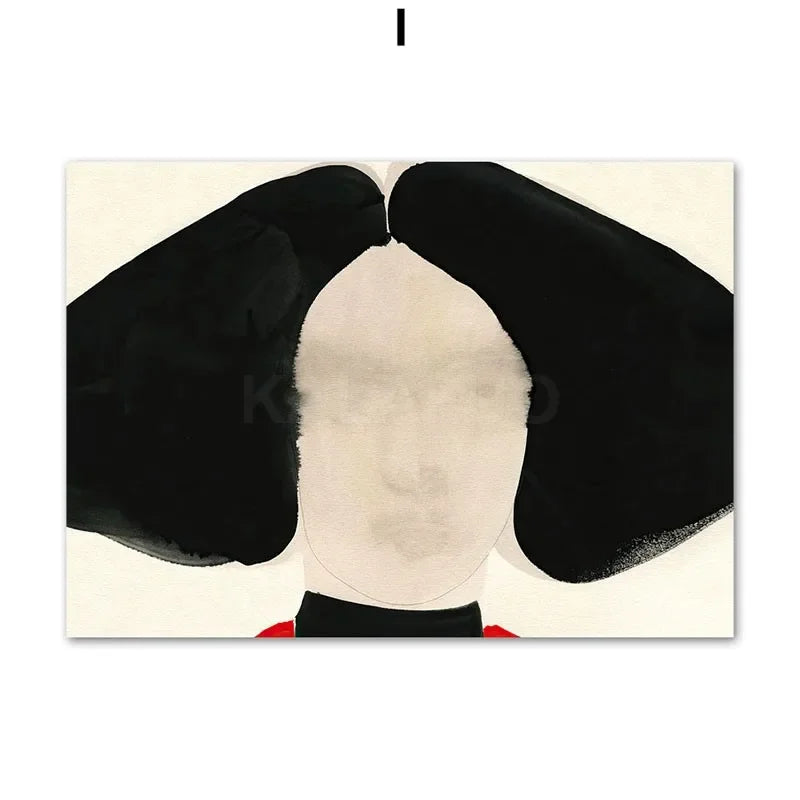 Girl Flower Geometry Line Face Modern Minimalist Posters Wall Art Prints Abstract Pictures Canvas Painting For Living Room Decor
