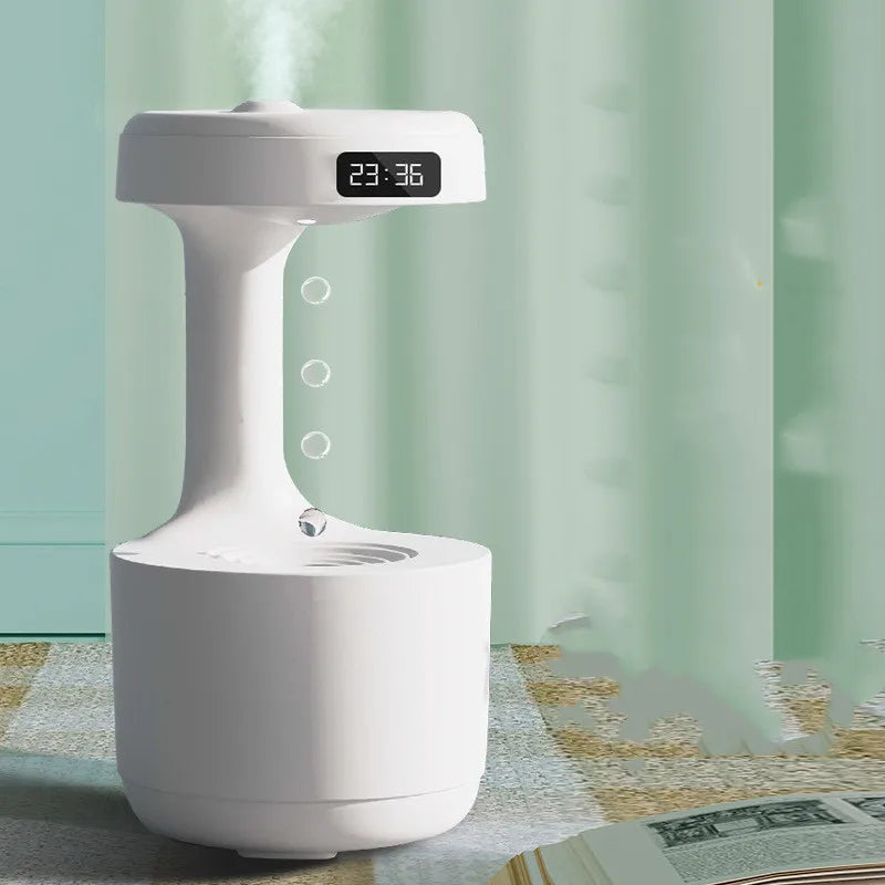 Anti-Gravity Humidifier With Clock Water Drop Backflow Aroma Diffuser Large Capacity Office Bedroom Mute Household Sprayer