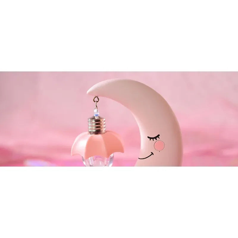 Pink unicorn girl heart angel moon nightlight, students and girls creative home desktop decorative resin ornaments gifts.