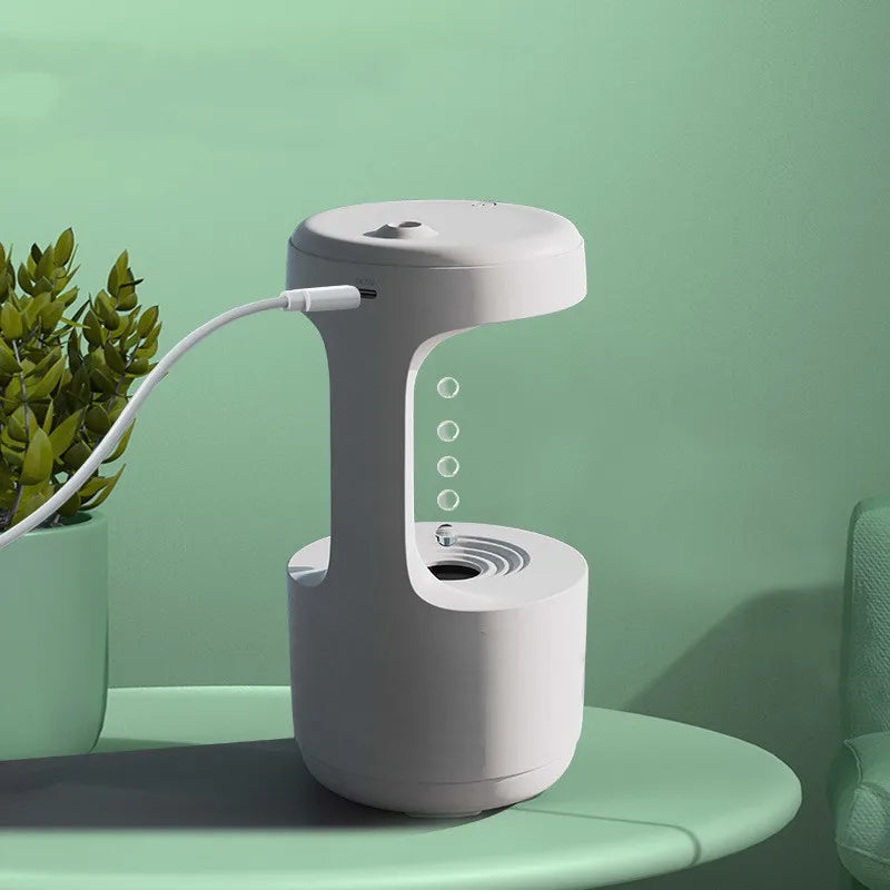 Anti-Gravity Humidifier With Clock Water Drop Backflow Aroma Diffuser Large Capacity Office Bedroom Mute Household Sprayer
