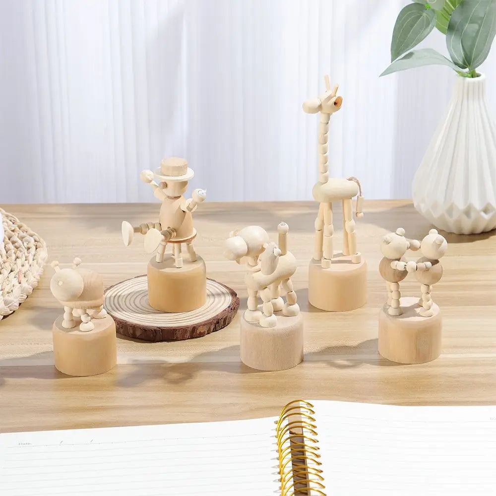 Giraffe Dog Home Decoration Figurine Gifts Educational Toys Wood DIY Craft Mini Desktop Decor Wooden Animal Ornaments