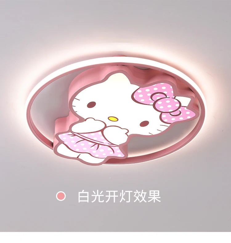 Kawaii Led Ceiling Lights For Kids Baby Room Decor Cute Kitty Ceiling Light Girl Room Lamp Pink Cartoon Cat Plafonnier Bedroom