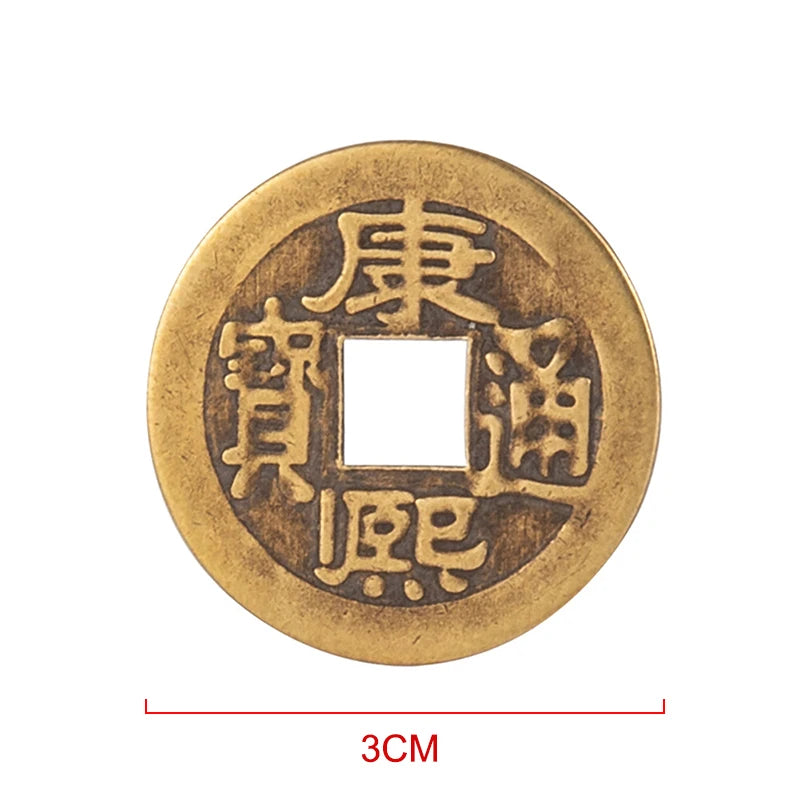 5Pcs Chinese Fortune Coins Feng Shui Coins Antique Fortune Luck Coins Ancient Chinese Dynasty Coin Hole Hanging Decor