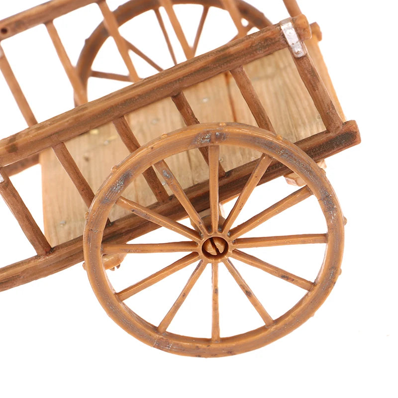 Dollhouse Miniature Simulation Assembled Cart  Model DIY Accessories Garden Furniture Toys