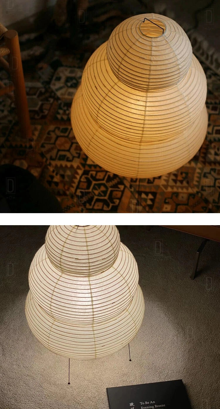 Japanese Wabi-sabi Tripod Floor Lamp Bedroom Bedside Living Dining Room Study Loft Decor Desk Light White Rice Paper Table Lamp