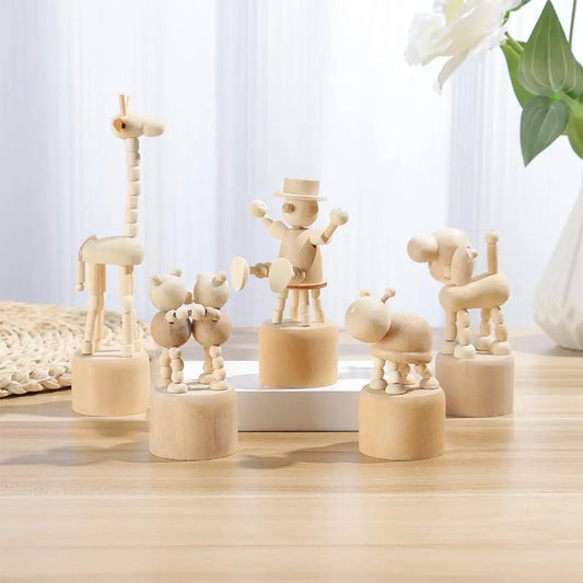 Giraffe Dog Home Decoration Figurine Gifts Educational Toys Wood DIY Craft Mini Desktop Decor Wooden Animal Ornaments
