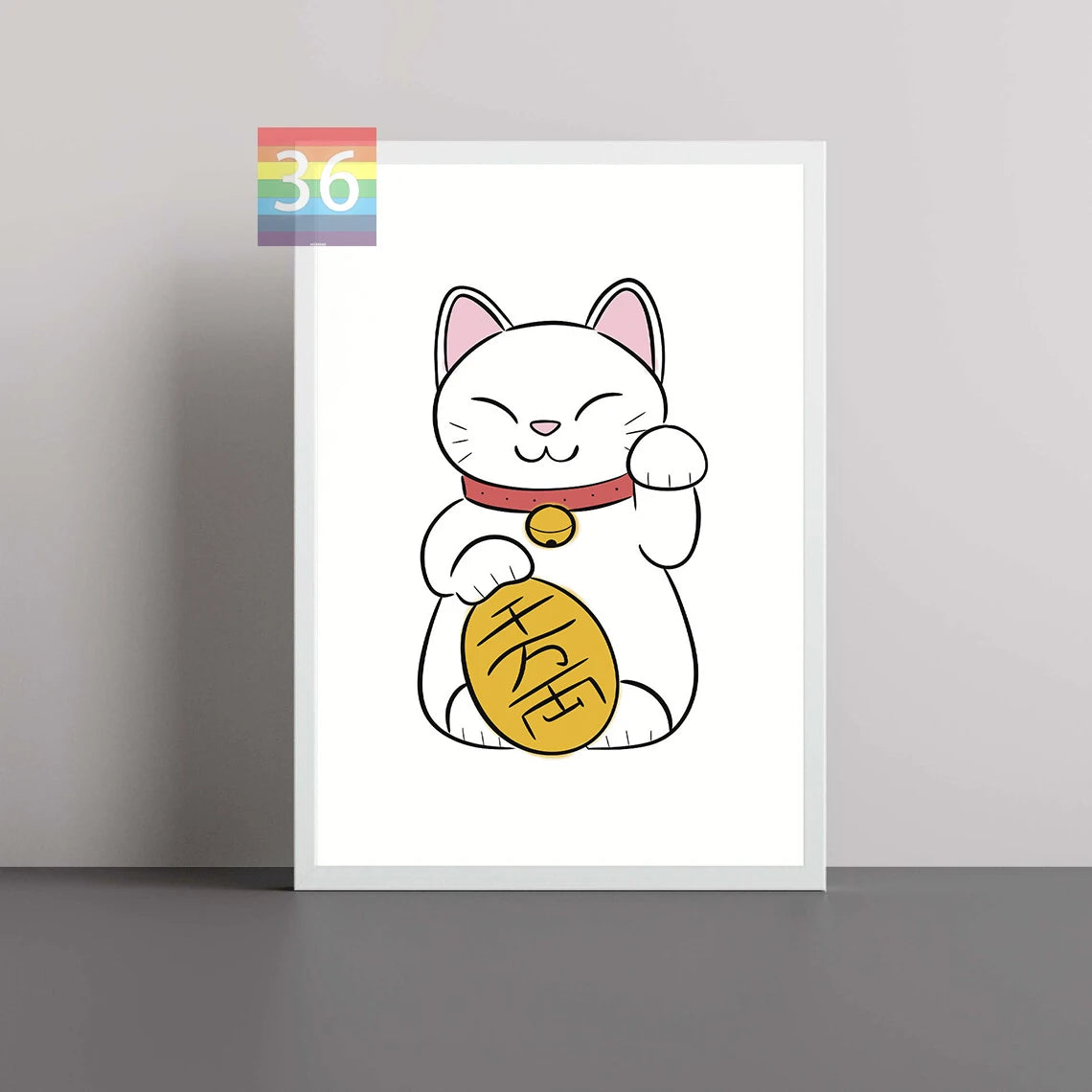 Japanese Retro Poster Lucky Cat Poster Canvas Prints Cat Lovers Gift Japanese Aesthetic Modern Japanese Wall Art Green Cat Art