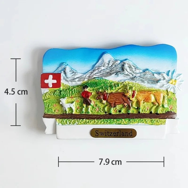 Switzerland Travelling Souvenirs Swiss Map Fridge Magnets Alps Jungfrau Refrigerator Stickers Home Decoration Wedding Gifts