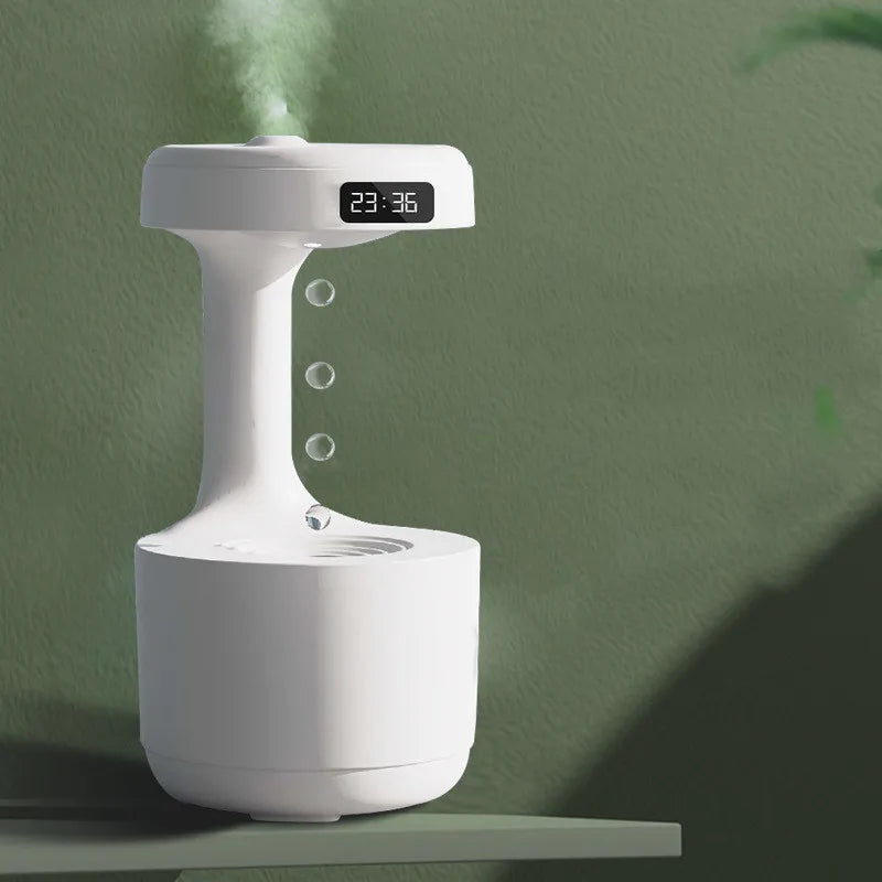 Anti-Gravity Humidifier With Clock Water Drop Backflow Aroma Diffuser Large Capacity Office Bedroom Mute Household Sprayer