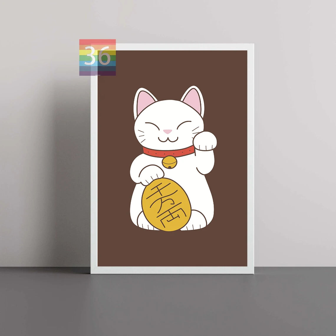 Japanese Retro Poster Lucky Cat Poster Canvas Prints Cat Lovers Gift Japanese Aesthetic Modern Japanese Wall Art Green Cat Art