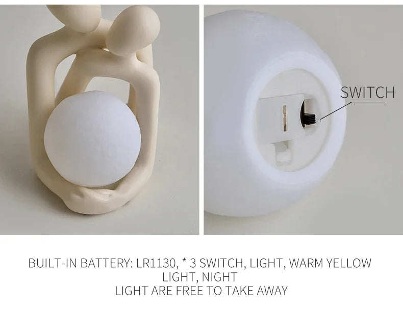 Nordic Style Minimalism Couple Table Lamp Bedroom Decor Accessories Aesthetic Room Decor Christmas Decoration Home Decor Gift