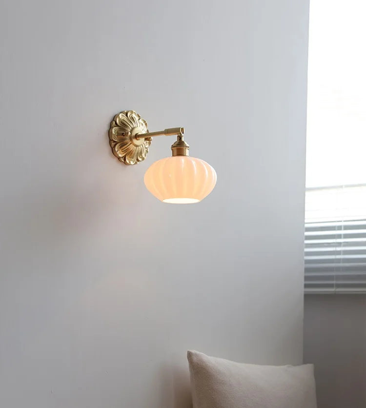 IWHD Smoke Gray Glass LED Wall Light Sconce Copper Arm Adjustable Bedroom Living Room Stair Beside Lamp Applique Murale Wandlamp