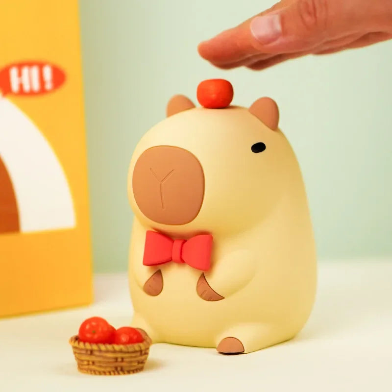 Cute Cartoon Capybara Night Light Silicone Animal Lamp USB Rechargeable Timing Dimming Sleep Night Lamp for Children's Gifts