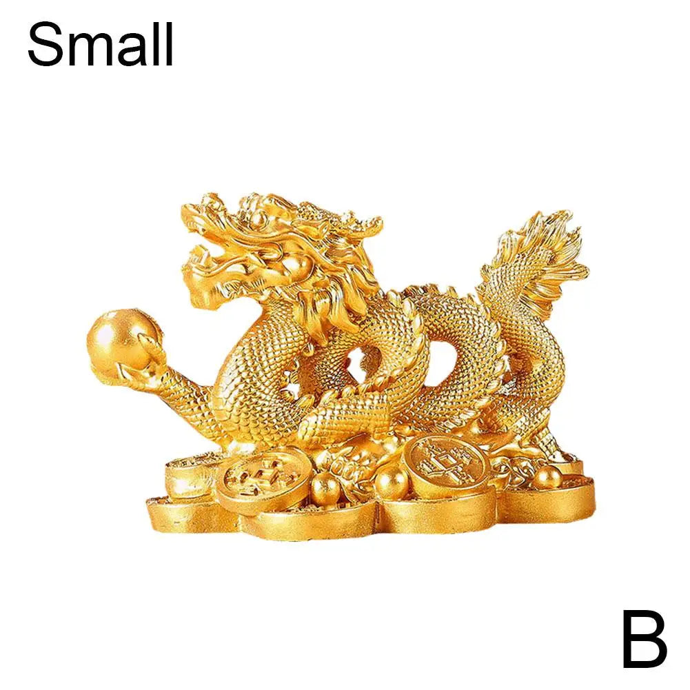 Chinese auspicious Money Dragon statuette Resin sculpture Feng Shui Decoration Home living room bedroom office Figurines