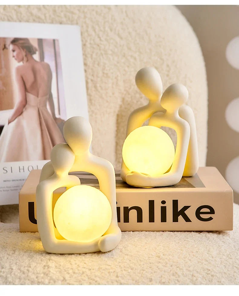 Nordic Style Minimalism Couple Table Lamp Bedroom Decor Accessories Aesthetic Room Decor Christmas Decoration Home Decor Gift