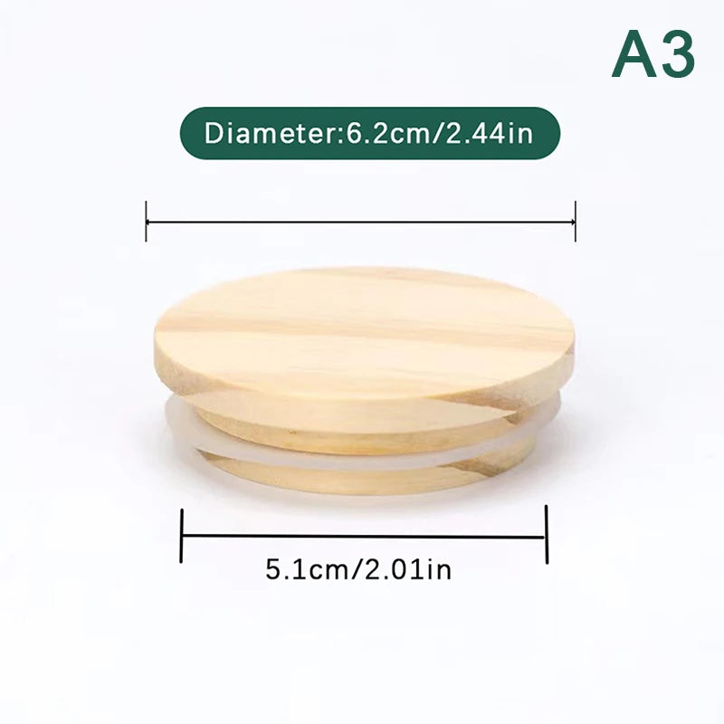 Wooden Lids Silica Gel Circle Seal Up Cover Pine Wood Cover Flower Wood Cover Seal Up Cani Storage Jar Handmade Candle Cup Lid