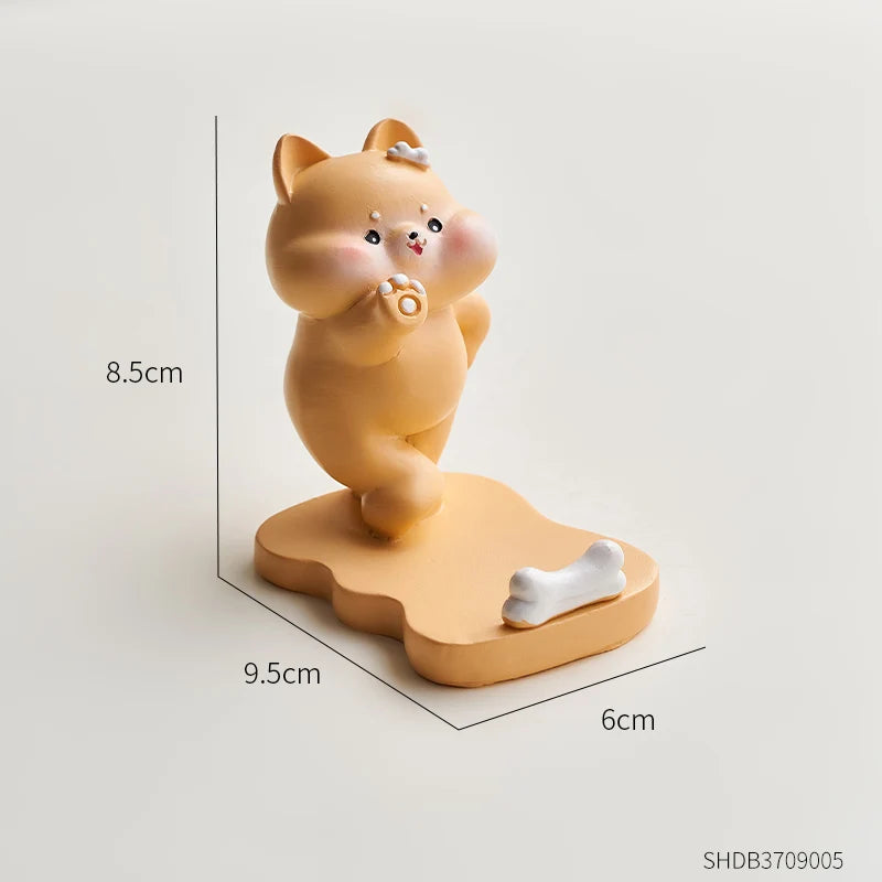 Home Decor Exquisite Kittens Figurines Miniatures Lovely Decor Ornaments Desktop Mobile Phone Bracket Office Desk Accessories